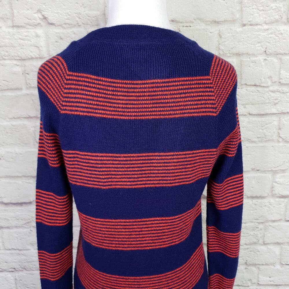 Vintage 70s Bradley Blue & Red Stripe V-neck Grandpa Cardigan Sweater Fits XS/S - Picture 14 of 14